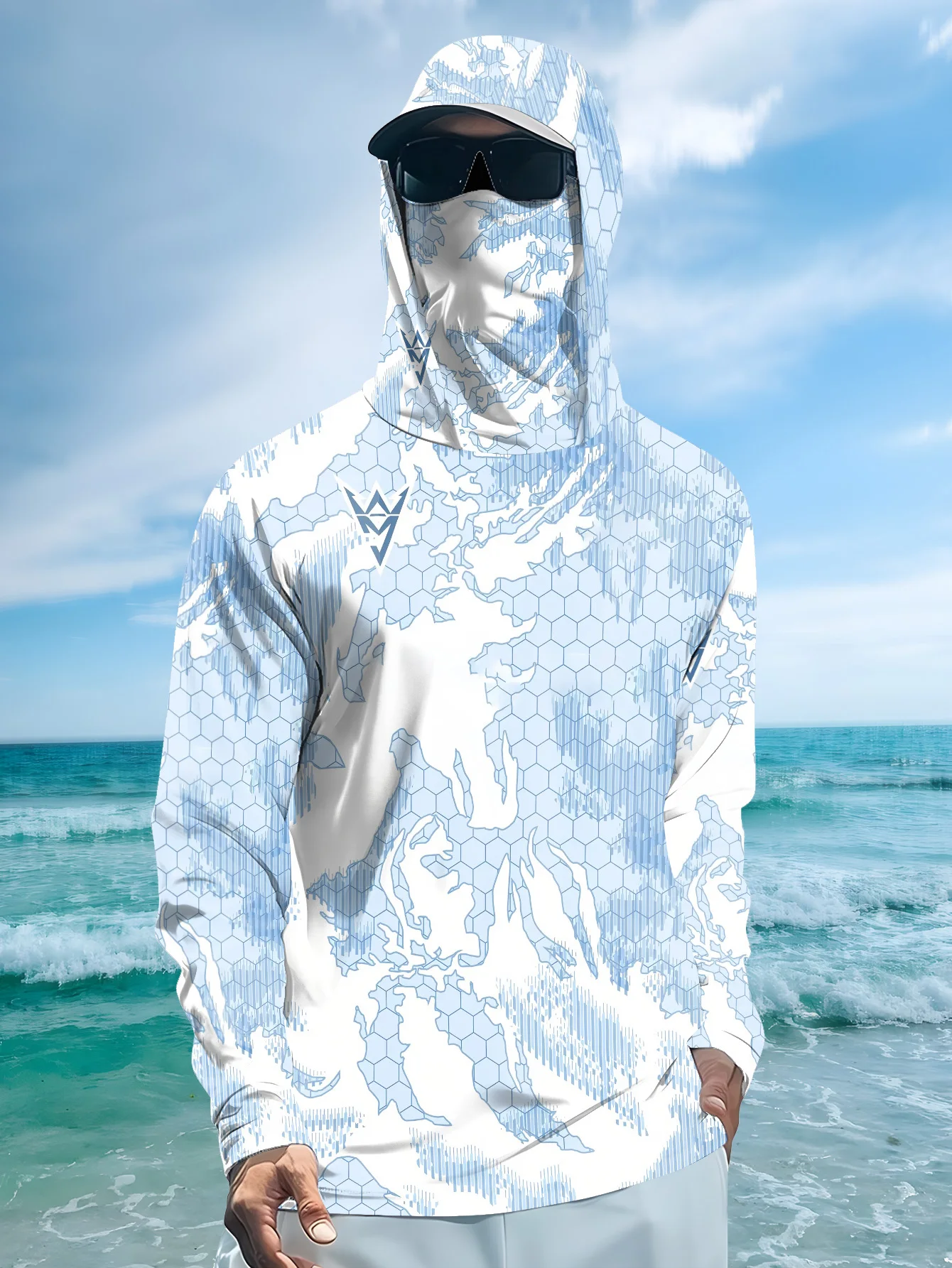 Fishing Shirt Uv Protection - เสื้อตกปลาป้องกันรังสียูวีรุ่นใหม่ปี 2026 พร้อมแขนยาวและฮู้ดคลุมคอ - ชุดป้องกันรังสียูวีสำหรับตกปลา