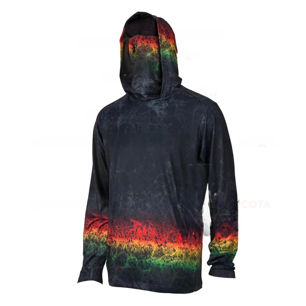 Fishing Shirt Uv Protection - เสื้อฮู้ดตกปลาสำหรับผู้ชาย ป้องกันแสงแดด UPF 50+ แขนยาว ระบายอากาศได้ดี