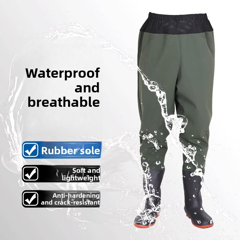กางเกงกันฝนเอวสูงแบบหนา พร้อมร - Fishing Rain Suit บทวิจารณ์และราคา