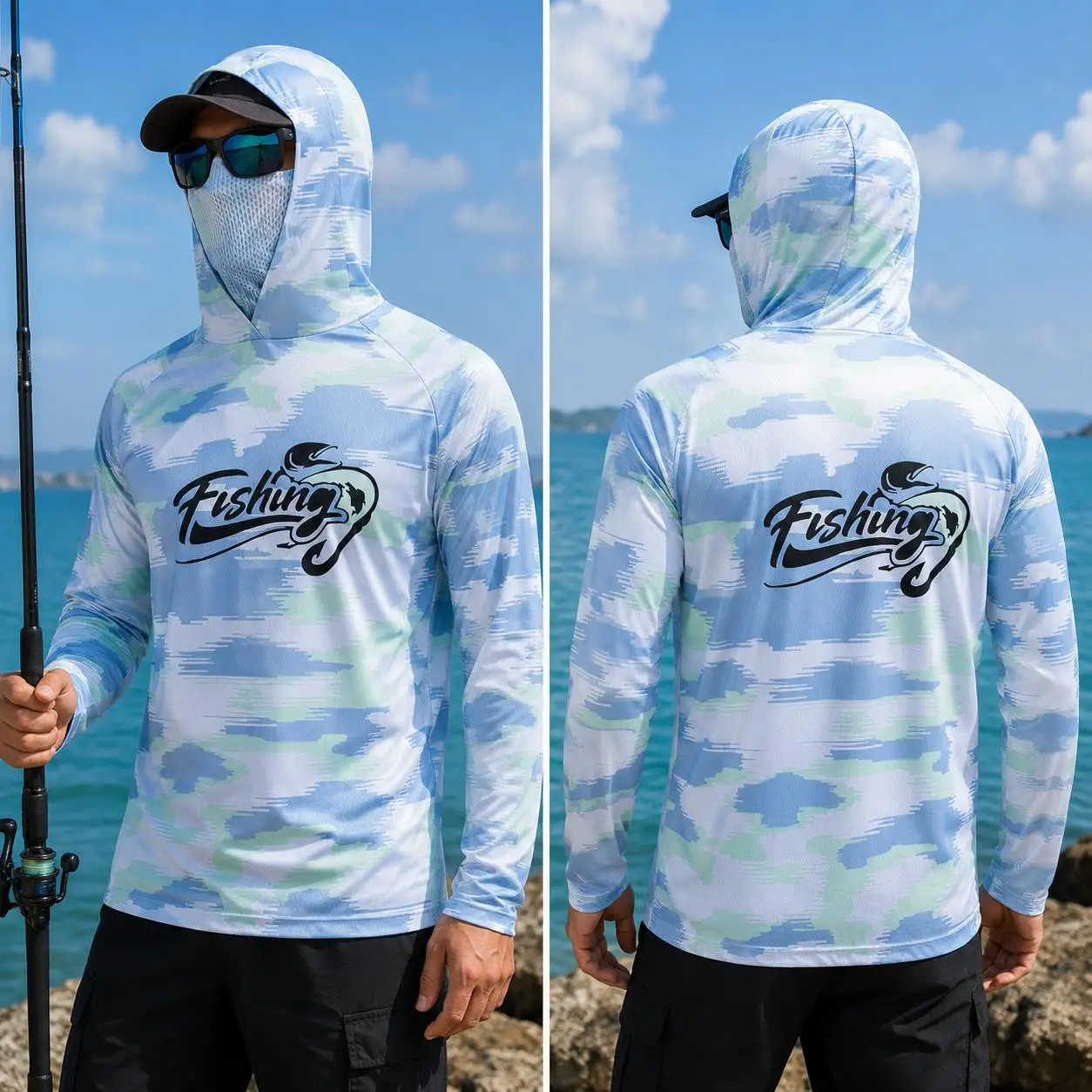 เสื้อฮู้ดตกปลาสำหรับผู้ชาย ป้อ - Fishing Shirt Uv Protection บทวิจารณ์และราคา