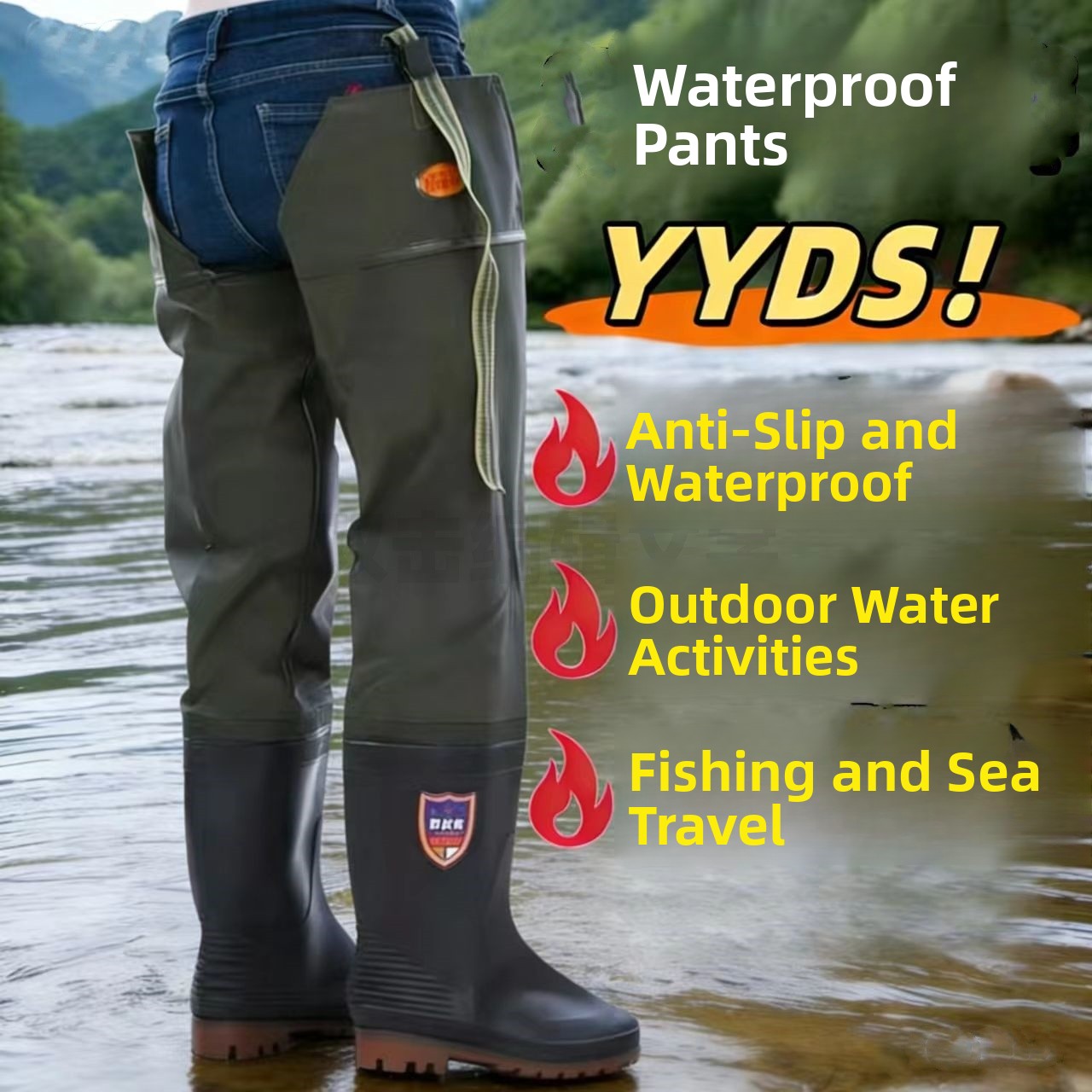 รองเท้าบูทกันฝนแบบหนา ความยาวเ - Fishing Pants Waterproof บทวิจารณ์และราคา